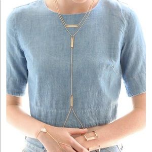 Kendra Scott body chain necklace in rose gold